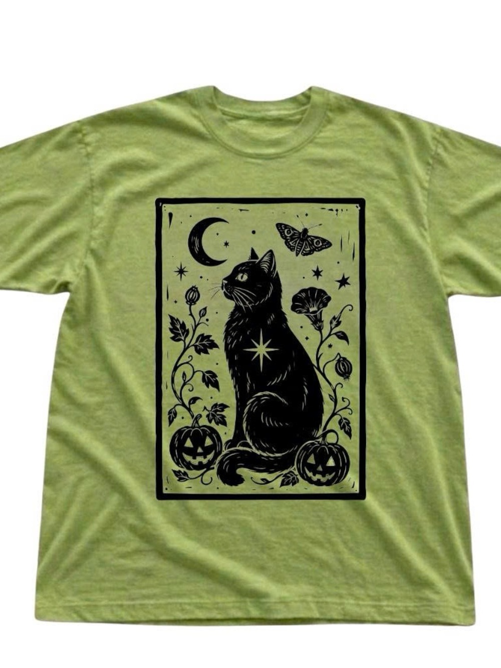 Gildan Shirt Black Cat Graphic Tee